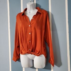 Women's Rust Button-Down Shirt